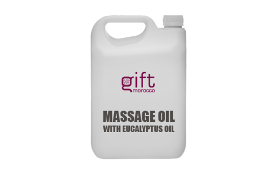 Huile de massage thérapeutique à l'huile essentielle d’eucalyptus et l’huile d’Argan biologique en vrac
