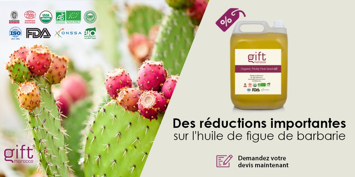 des reductions importantes sur l'huile de figue de barbarie chez Gift Morocco