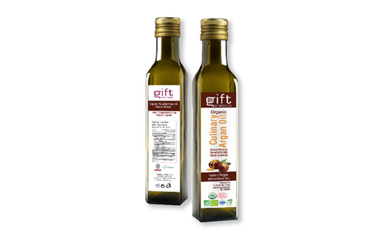 Culinary argan oil: Extra Virgin, cold-pressed, 100% USDA Organic